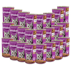 WHISKAS 1+ z Kaczką w Galaretce 24x400 g Puszka Mokra karma dla kotów dorosłych
