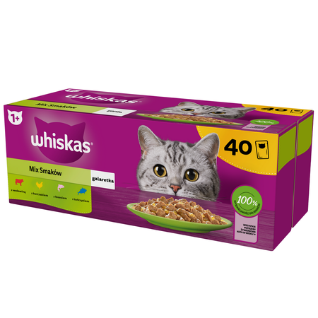 Whiskas Adult 160x85g Mokra Karma Dla Kota Aromatyczna Mieszanka + Mix Smaków