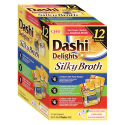 Inaba Cat Dashi Delights Silky Broth 12x40g Karma Uzupełniająca Dla Kota Kurczak Ryba Przegrzebki