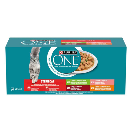 Purina One Sterilcat 40x85g Mokra Karma Dla Dorosłych Kotów Po Sterylizacji Mix Czterech Smaków
