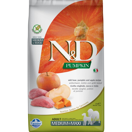 N&D GF Pumpkin Boar Apple Adult Medium Maxi 2,5kg