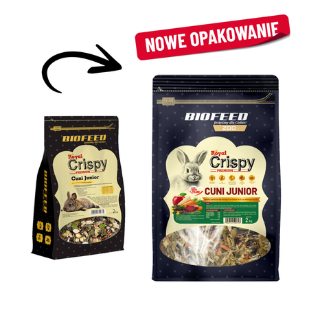 Biofeed Royal Crispy Premium Cuni Junior 2kg Sucha Karma Dla Młodych Królików
