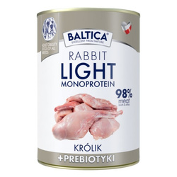 Baltica Monoprotein Light Królik Prebiotyki 400g Hipoalergiczna Bezzbożowa Mokra Karma Dla Psa