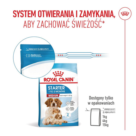 ROYAL CANIN Medium Starter Mother&Babydog 4kg Karma Sucha Dla Suk W Ciąży I Okresie Laktacji Oraz Szczeniąt Ras Średnich