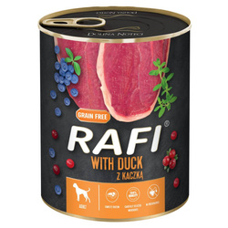 Rafi Mokra Karma dla Psów Dorosłych z Kaczką, Żurawiną i Borówką Puszka 800 g