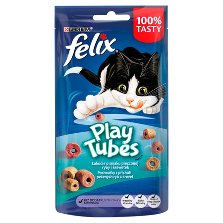 Purina Felix Play Tubes Przysmak Dla Kota Łakocie O Smaku Pieczonej Ryby I Krewetek 50g