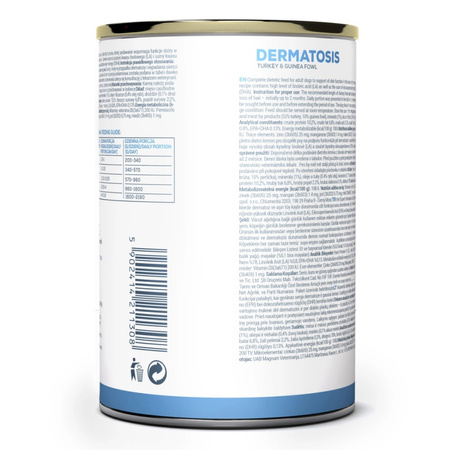 VetExpert Veterinary Diet Dermatosis Indyk & Perliczka 400g Mokra Karma Weterynaryjna Dla Psów z Zaburzeniami Dermatologicznymi