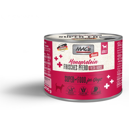 MAC's Dog Mokra Karma Monoproteinowa Z Koniną 200g Dla Psów Skłonnych Do Alergii
