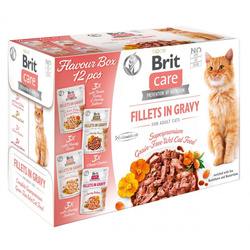 Brit Care Fillets in Gravy Flavour Box 12x 85g Bezzbożowa Mokra Karma Dla Kota Filety w Sosie
