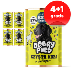 Dobry Pies Mono 5x400g Mokra Karma Dla Dorosłych Psów Z Alergią I Nietolerancją Koza Z Kolagenem 4+1 GRATIS