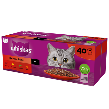 Whiskas Adult 160x85g Mokra Karma Dla Dorosłego Kota Zestaw Smaków W Sosie I W Galaretce