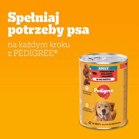 Pedigree Z Wołowiną I Wątróbką W Galaretce 48x400g Dla Dorosłych Psów Mokra Karma