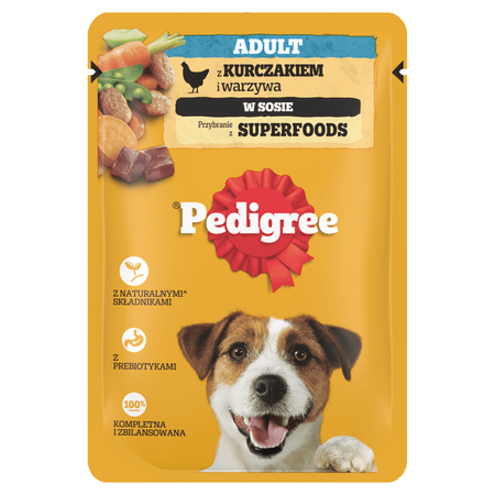 Pedigree Adult Saszetka 100g Mokra Karma Kawałki Bogate W Kurczaka W Sosie Dla Psa
