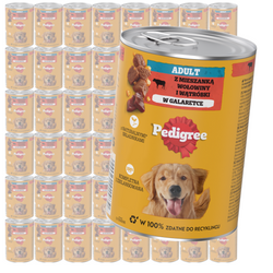 Pedigree Z Wołowiną I Wątróbką W Galaretce 48x400g Dla Dorosłych Psów Mokra Karma