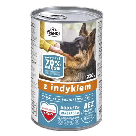 Frendi Kawałki z Indykiem w Sosie 1250g Mokra Karma Dla Dorosłych Psów Wszystkich Ras