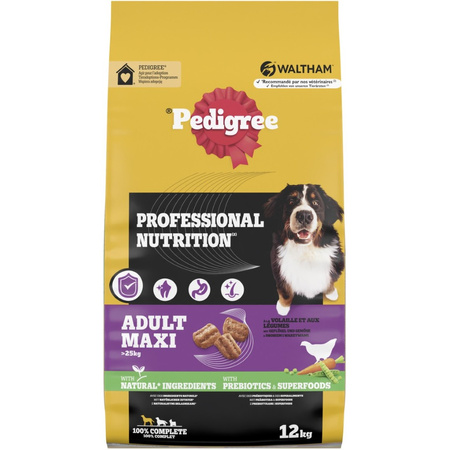 Pedigree Professional Nutrition Adult Maxi 12kg Sucha Karma Dla Psów Ras Dużych Z Drobiem I Warzywami