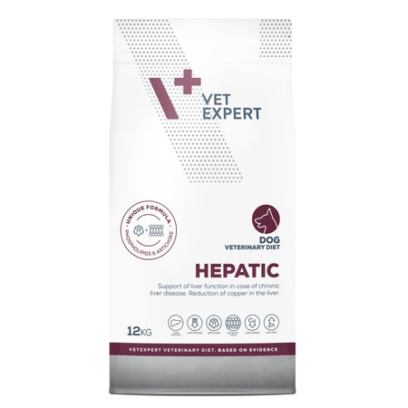 Vet Expert Hepatic 12kg Sucha Karma Weterynaryjna z Drobiem Dla Psa Wspomaganie Funkcji Wątroby