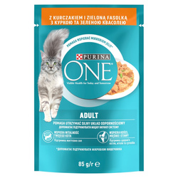Purina One Adult 85g Mokra Karma Dla Kota Z Kurczakiem I Zieloną Fasolką