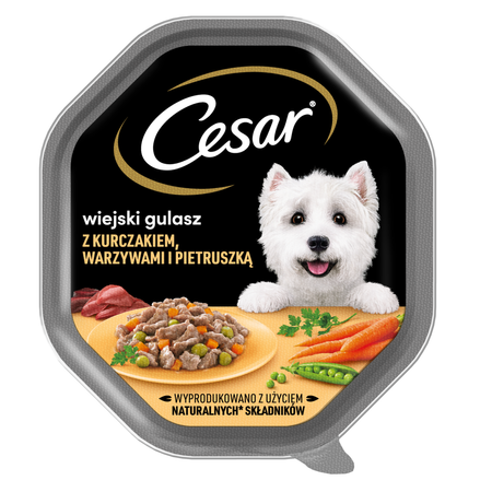 14x150g Cesar Tacka Mokra Karma Dla Psów W Sosie Z Kurczakiem Warzywami I Pietruszką