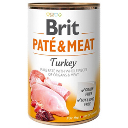 Brit Pate & Meat Indyk 400g Lekkostrawna Mokra Karma dla Psów Wszystkich Ras