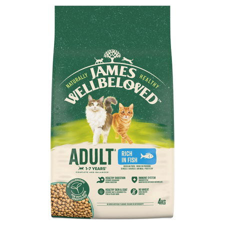 James Wellbeloved Adult 4kg Sucha Karma Pełnoporcjowa Dla Dorosłych Kotów Bogata W Rybę
