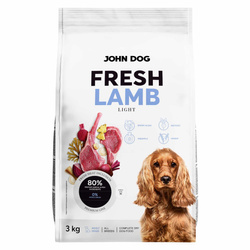 John Dog Fresh Light 3kg Sucha Karma Dla Psa Z Jagnięciną Kontrola Masy Ciała