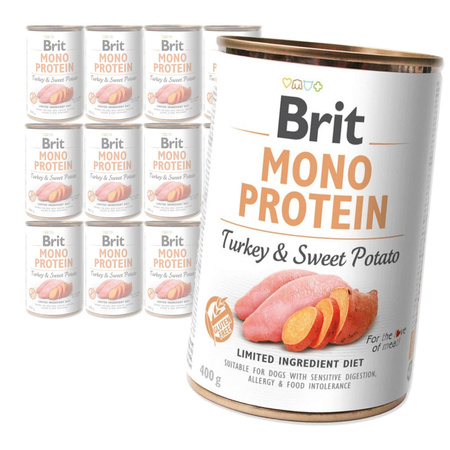 Brit Mono Protein 12x400g Mokra Karma dla Psów Indyk ze Słodkimi Ziemniakami