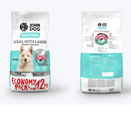 John Dog Good Form Sucha Karma Dla Szczeniąt Cielęcina Z Jagnięciną 12kg