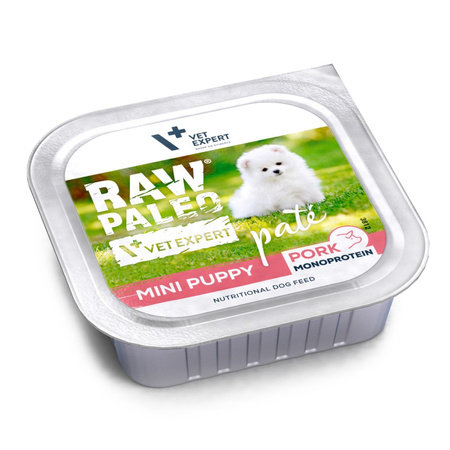 Raw Paleo Pork Pate Mini Puppy 150g Monoproteinowa Mokra Karma Pasztet Dla Szczeniąt Małych Ras Z Wieprzowiną
