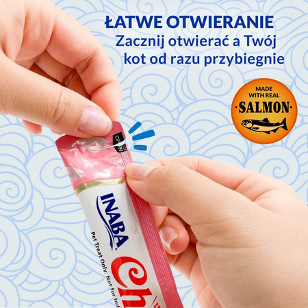 Inaba Cat Churu Salmon Recipe 4x14g (56g) Kremowy Przysmak Dla Kota Pasta z Łososiem