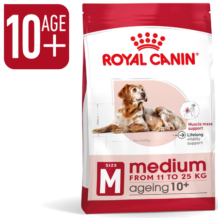 Royal Canin Medium Ageing 10+ 15kg Sucha Karma dla Psów Dojrzałych Powyżej 10 Roku Życia Średnich Ras