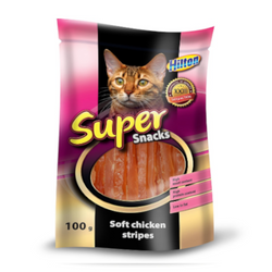 Hilton Super Snacks Miękkie Paski z Kurczaka 100g Przysmak Dla Kota