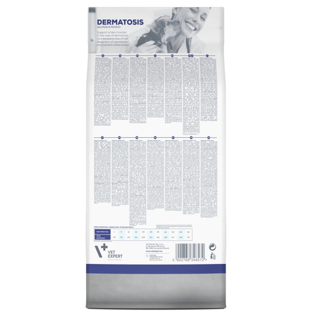Vet Expert Dermatosis 12kg Sucha Karma Weterynaryjna z Łososiem Dla Psa z Alergią i Wrażliwą Skórą