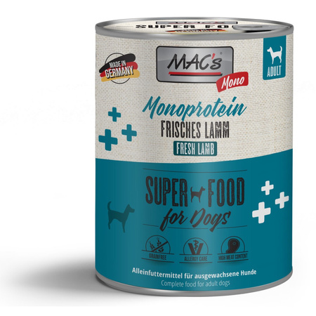 Mac's Dog Mokra Karma Monoproteinowa Z Jagnięciną 800g Dla Psów Skłonnych Do Alergii