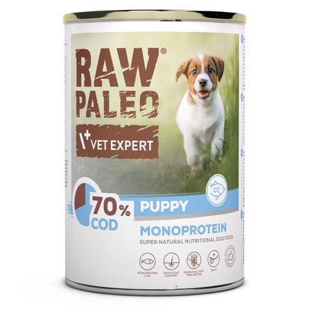 Raw Paleo Puppy Monoprotein 400g Mokra Karma Dla Szczeniąt z Dorszem