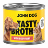 John Dog Tasty Broth 140g Mokra Uzupełniająca Karma Dla Dorosłych Psów I Kotów Z Wołowiną
