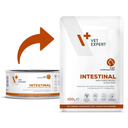 Vet Expert Intestinal Mokra Karma Weterynaryjna Dla Kota Z Kurczakiem I Wołowiną 100g Trawienie