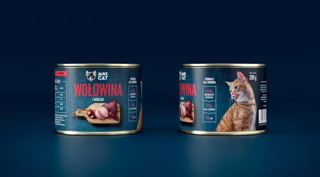 Jane Cat ADULT WOŁOWINA KURCZAK 200g mokra karma dla kotów, bez zbóż