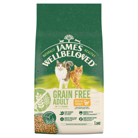 James Wellbeloved Adult 1,5kg Bezzbożowa Sucha Karma Pełnoporcjowa Dla Dorosłych Kotów Bogata W Indyka