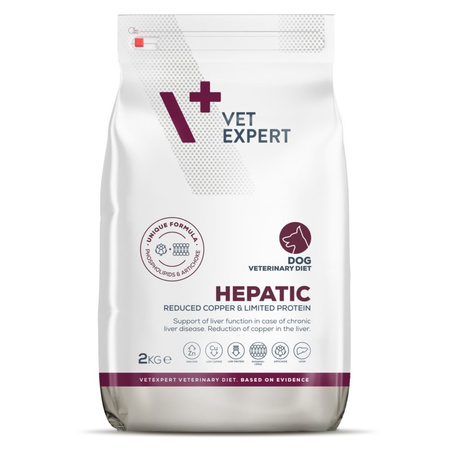 Vet Expert Hepatic 2kg Sucha Karma Weterynaryjna z Drobiem Dla Psa Wspomaganie Funkcji Wątroby