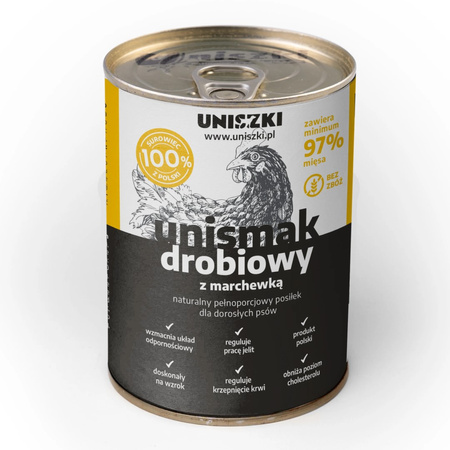 Uniszki Unismak Drobiowy z Marchewką 410g Bezzbożowa Mokra Karma dla Psa