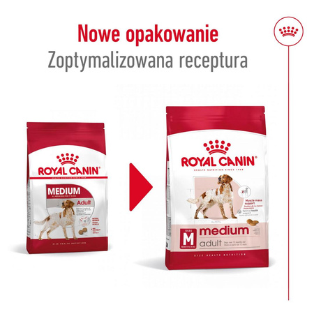 Royal Canin Adult Medium BF 15kg Zbilansowana Sucha Karma Dla Psów Średnich Ras