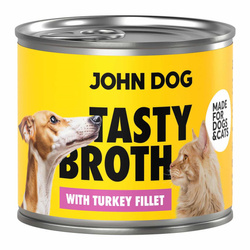 John Dog Tasty Broth 140g Mokra Uzupełniająca Karma Dla Dorosłych Psów I Kotów Z Indykiem