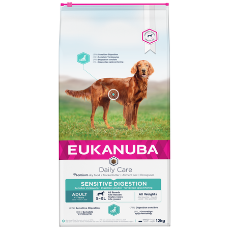 EUKANUBA Adult Daily Care Sensitive Digestion 12kg Sucha Karma Dla Dorosłych Psów Wszystkich Ras z Wrażliwym Przewodem Pokarmowym