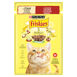 Purina Friskies z Wołowiną 85g Mokra Karma Dla Kota w Sosie