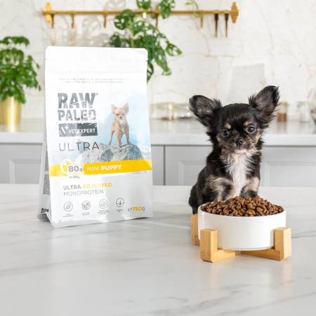 Raw Paleo Ultra Turkey Mini Puppy 750g Monoproteinowa Sucha Karma Z Indykiem Dla Szczeniąt Małych Ras