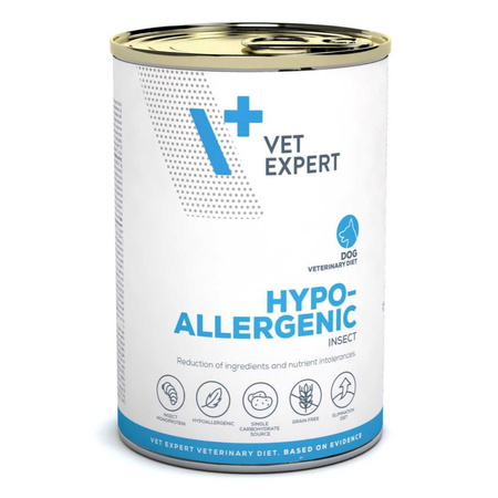 VetExpert Veterinary Diet Hypoallergenic Insect Dog 400g Hipoalergiczna Mokra Karma Weterynaryjna Dla Psa z Owadami