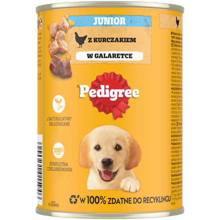 PEDIGREE Junior 400g z Kurczakiem w galaretce Zdrowy Start dla szczeniąt 1-12 miesięcy