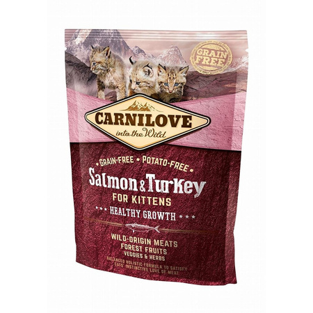 CARNILOVE CAT SALMON&TURKEY FOR KITTENS 400G - sucha karma dla kociąt, łosoś i indyk