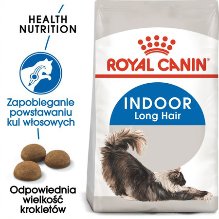 Royal Canin Indoor Long Hair 10kg Karma Sucha Dla Kotów Dorosłych Długowłosych Przebywających Wyłącznie W Domu